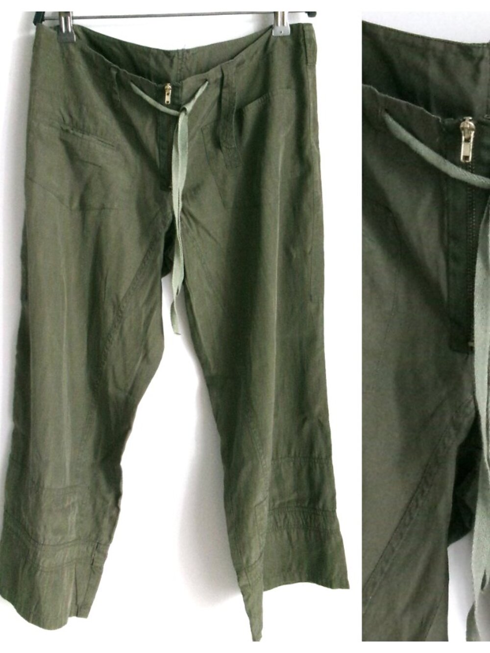 UNITED COLORS OF BENETTON SILK CROPPED PANTS Sz-8(42)